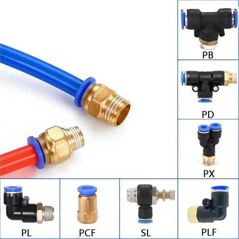 Pneumatic Air Fittings Threaded Connectors PLF 6/8/10mm 1/8 3/8 1/2 1/4 Hose Fitting Male Thread Quick Coupling 1Pcs(12-03) in Saudi Arabia