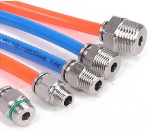 304 Stainless Steel Air Fittings Quick Coupling 4/6/8/10/12mm Male Thread M5 1/8 1/4 1/2 Push In Hose Pneumatic Connectors 1Pcs(6-04) in Saudi Arabia