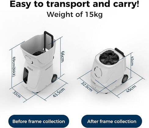 Tennis Ball Machine, PT-Smart Pri Tennis Shooting Machine, App/Remote Dual Control, Max Speed of 120km/h, 4-6Hour Battery Life, Horizontal Random/Fixed Shot/Topspin/Backspin,100Balls Capacity in Kuwait