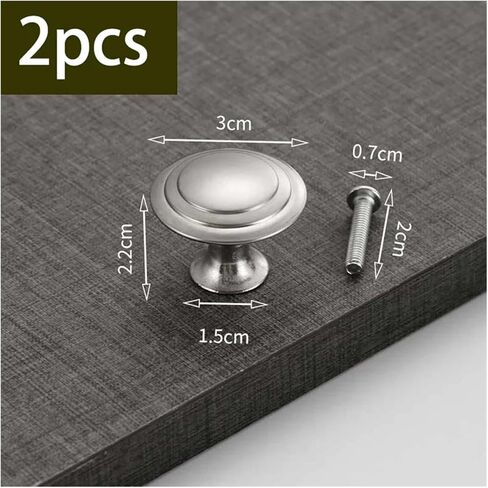 2-8Pcs Stainless Steel Drawer Knobs Cupboard Single-Hole Pull with Screws Furniture Hardware in Kuwait