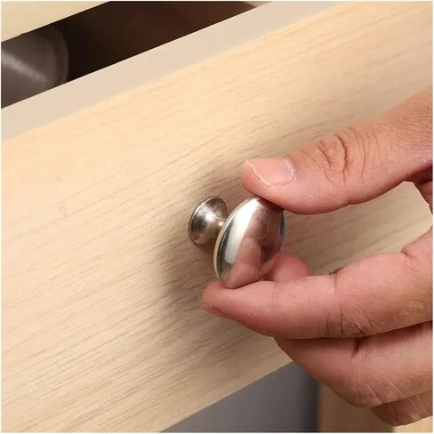 2-8Pcs Stainless Steel Drawer Knobs Cupboard Single-Hole Pull with Screws Furniture Hardware in Kuwait