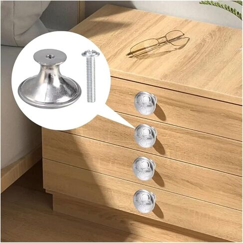 2-8Pcs Stainless Steel Drawer Knobs Cupboard Single-Hole Pull with Screws Furniture Hardware in Kuwait