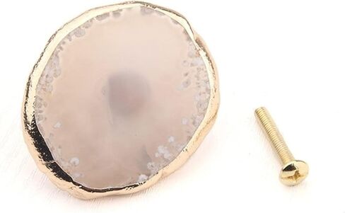 1PCS Natural 5-9cm Agate Irregular Crystal Cabinet Knob Drawer Wardrobe PullBrass Handle(Purple,2 Pieces) in Kuwait
