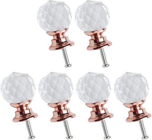 6 Pieces Crystal Aluminum Alloy Knobs, 30x31mm in Kuwait