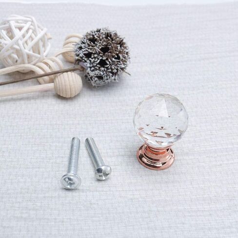 6 Pieces Crystal Aluminum Alloy Knobs, 30x31mm in Kuwait