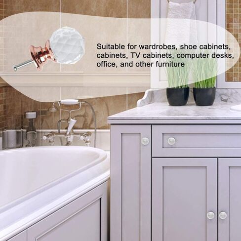 6 Pieces Crystal Aluminum Alloy Knobs, 30x31mm in Kuwait