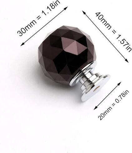 1PCS 30mm Colors Crystal Ball Shape Glass Knobs Cupboard Pulls Drawer Knobs Furniture Handle Hardware in Kuwait