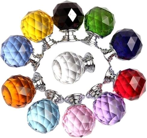 1PCS 30mm Colors Crystal Ball Shape Glass Knobs Cupboard Pulls Drawer Knobs Furniture Handle Hardware in Kuwait