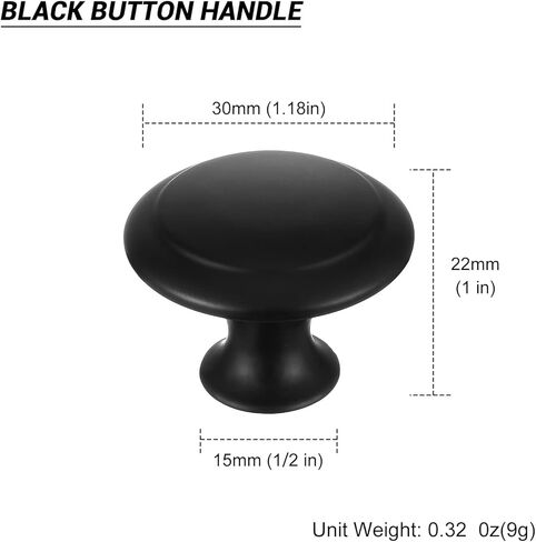 Cabinet Pulls, Closet Door knobs Round Matte Black Dresser Drawer Knobs Simple Cabinet Hardware in Kuwait
