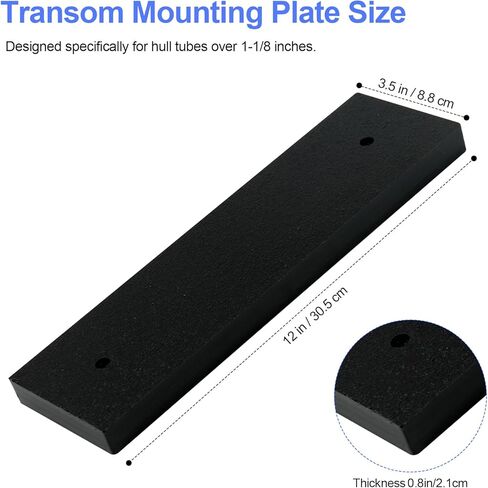 Boat Transducer Mounting Plate Transom Saver Mount Board Stern Saver Mounting Block Marine Transducer Mounting Bracket for Fish Finder & Sonar 12" X 3.5" X 0.75" - Black in Saudi Arabia