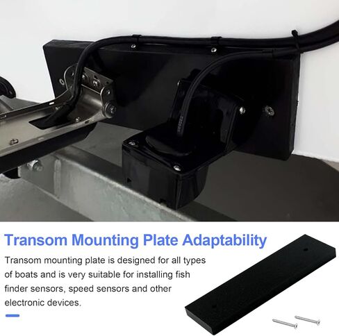 Boat Transducer Mounting Plate Transom Saver Mount Board Stern Saver Mounting Block Marine Transducer Mounting Bracket for Fish Finder & Sonar 12" X 3.5" X 0.75" - Black in Saudi Arabia
