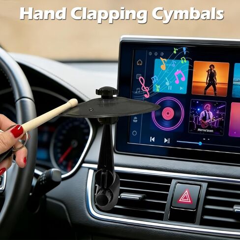 2 Pack Car Cymbal Air Vent, Cars Symbol Drum, Mini Drum Crash Cymbal, with Mini Drum Stick, Add Fun to Your Drive, Fun Dashboard Accessory, Gift for Drumer Music Lovers, Fits Most Vehicles in Saudi Arabia
