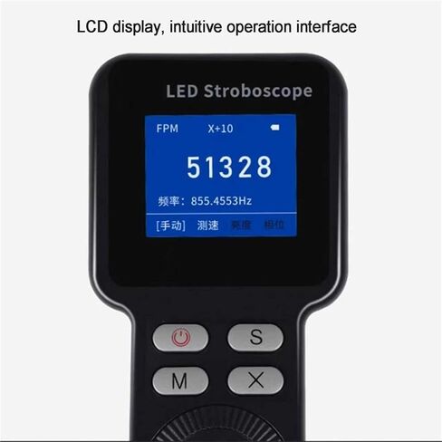 Handheld Stroboscope, LED Digital Strobe Light Tachometer, Non Contact Motor Engine Speed Analyzer, Range 1-999999 RPM, for Gears, Tires to Measure, Rechargeable in Saudi Arabia