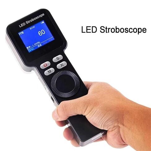 Handheld Stroboscope, LED Digital Strobe Light Tachometer, Non Contact Motor Engine Speed Analyzer, Range 1-999999 RPM, for Gears, Tires to Measure, Rechargeable in Saudi Arabia