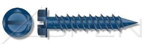 (2000pcs) 3/16 X 2-3/4 Slot Indented Hex Washer Head Concrete Screws, (Bulk/Wholesale Carton - Blue - Ships Free in USA in Kuwait