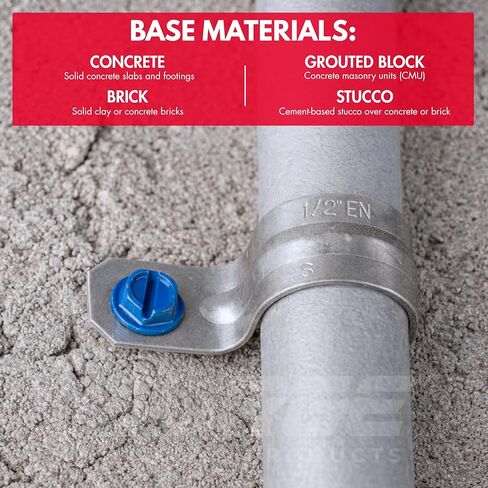 1/4 بوصة × 2-1/4 بوصة مرساة لولبية خرسانية زرقاء برأس سداسي مع لقمة مثقاب وسائق (صندوق مكون من 500 قطعة) | مسامير البناء للخرسانة والبلوك والطوب in Kuwait