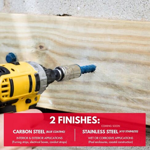 1/4 بوصة × 2-1/4 بوصة مرساة لولبية خرسانية زرقاء برأس سداسي مع لقمة مثقاب وسائق (صندوق مكون من 500 قطعة) | مسامير البناء للخرسانة والبلوك والطوب in Kuwait