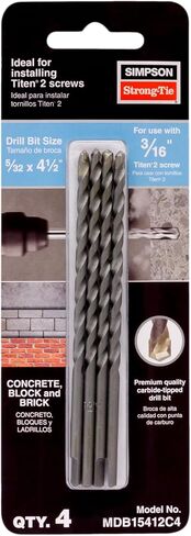 Simpson Strong-Tie MDB15412C4 Titen Turbo 5/32 in. x 4-1/2 in. Screw-Anchor Drill Bit (4-Qty) in Saudi Arabia