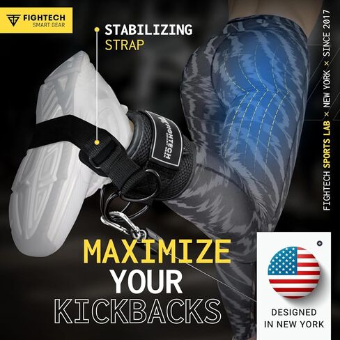 Fightech Cable Cable Cable Straps مرفق لصالة الألعاب الرياضية - أحزمة الكاحل الكابل - أصفاد الكاحل المبطنة لعمليات الركود وتمارين الساق in Kuwait