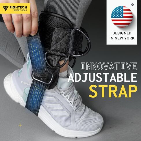 Fightech Cable Cable Cable Straps مرفق لصالة الألعاب الرياضية - أحزمة الكاحل الكابل - أصفاد الكاحل المبطنة لعمليات الركود وتمارين الساق in Kuwait