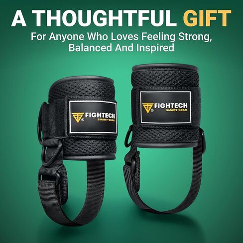 Fightech Cable Cable Cable Straps مرفق لصالة الألعاب الرياضية - أحزمة الكاحل الكابل - أصفاد الكاحل المبطنة لعمليات الركود وتمارين الساق in Kuwait