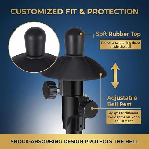 حامل ترومبون، حامل ثلاثي قابل للطي بارتفاع قابل للتعديل مع هيكل مثلث ثابت، حامل أدوات معدني محمول للترومبون التينور والباس، أقدام مطاطية غير قابلة للانزلاق، أسود in Kuwait