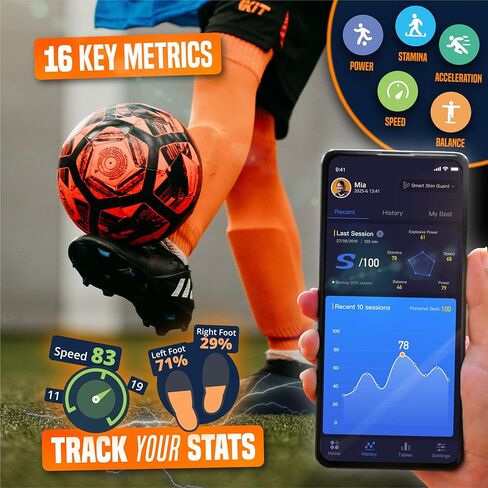 Flick Smart Soccer Tracker with Shin Guards - Track and Anaylze Performance - Soccer Accessory for Training and Games - Extremely Lightweight - One Size Fits All in Saudi Arabia