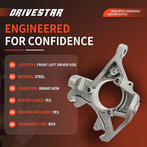 DRIVESTAR 697-922 Front Steering Knuckle Left/Driver Side for Jeep Cherokee 90-01 / Comanche 90-92 / Grand Cherokee 93-98 /Grand Wagoneer 1993 / TJ 1997-2006 / Wagoneer 1990-2006 in Kuwait