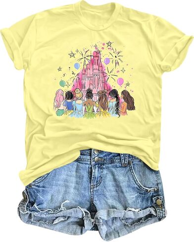 القمصان السحرية للنساء: قميص الأميرة السحرية المملكة تي شيرت مضحك عائلة عطلة تي شيرت العطلة قمم تي شيرت تي شيرت in Kuwait