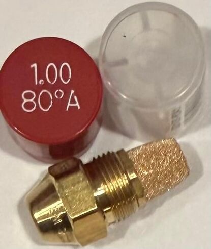 1.00 80 A Oil Burner Nozzle, 1.00 80 A, Hollow Spray Red Cap 1.00 80A Oil Nozzle 1.00 Gallons per hour with a hollow 80 degree Spray in Saudi Arabia