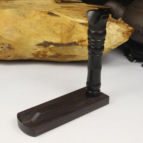 Ebony Wood Flute Stand with Incense Tube Display Rack, Solid Wood Clarinet Holder and Table Organizer for Woodwind Instrument Storage and Collection in Saudi Arabia