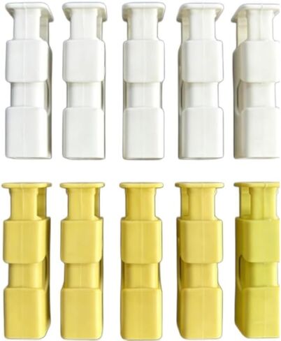 10PCS Food Bag Sealing Clips Spring Lock Plastic for Bread, Snacks and Milk Powder Bags Moisture-Proof Kitchen Storage, WhiteYellow in Saudi Arabia
