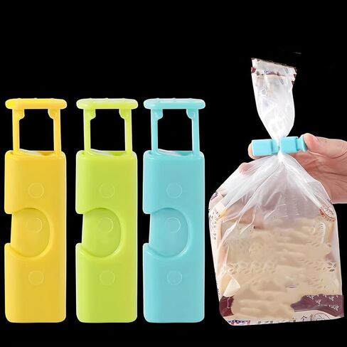 10PCS Food Bag Sealing Clips Spring Lock Plastic for Bread, Snacks and Milk Powder Bags Moisture-Proof Kitchen Storage, WhiteYellow in Saudi Arabia