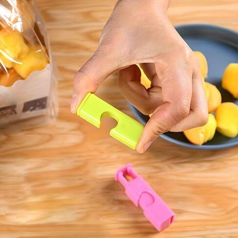 10PCS Food Bag Sealing Clips Spring Lock Plastic for Bread, Snacks and Milk Powder Bags Moisture-Proof Kitchen Storage, WhiteYellow in Saudi Arabia