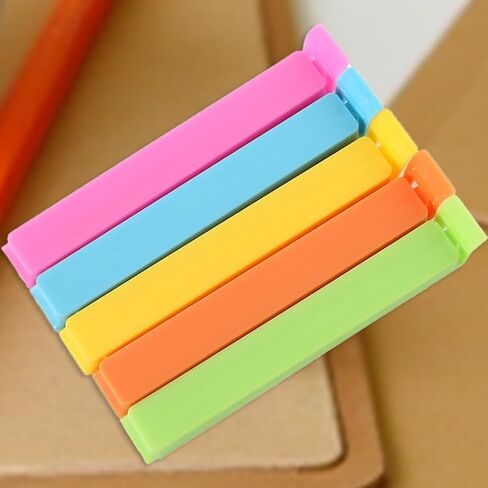 5pcs Colorful Chip Bag Clips - Reusable Food Storage Clamps for Snacks & Plastic Bags - Moisture Proof & Airtight Sealing in Saudi Arabia