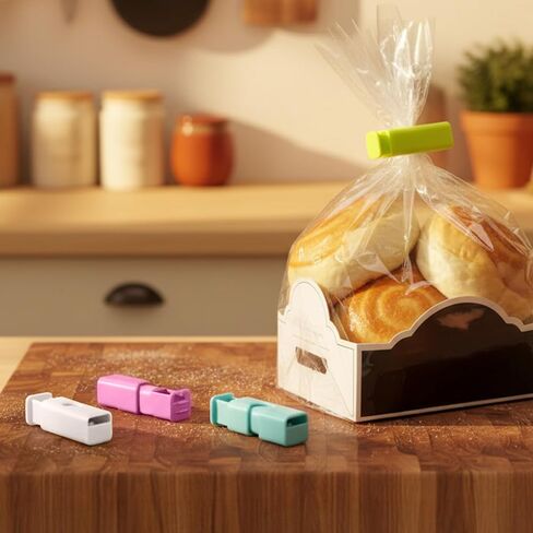 16 Pcs Bread Bag Clips Set-Chip Clips,Food Bag Sealer Clip,Plastic, Assorted Color,Easy Grip,for Kitchen Pantry Chips Snacks in Saudi Arabia