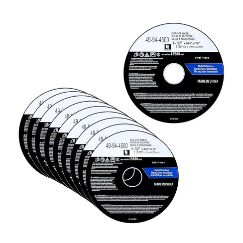 4-1/2" Cutting Wheels for Milwau-kee Grinders - 4-1/2" x 0.045 x 7/8-Inch Cut-Off Wheels 10 Pack (49-94-4500) in Kuwait