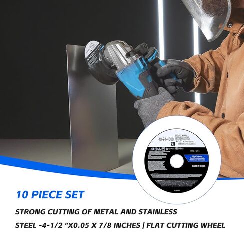 4-1/2" Cutting Wheels for Milwau-kee Grinders - 4-1/2" x 0.045 x 7/8-Inch Cut-Off Wheels 10 Pack (49-94-4500) in Kuwait