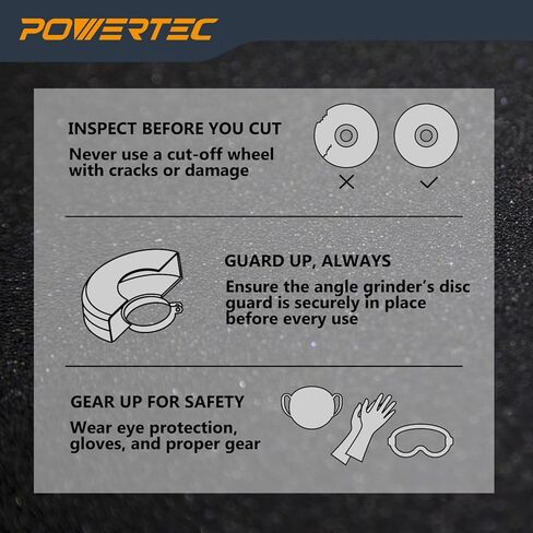 POWERTEC 4" Cut Off Wheels 25 Pack, 1/16" Thick with 5/8" Arbor, Metal & Stainless Steel Cutting Wheel for Angle Grinder, Iridium-Coated Aluminum Oxide 60 Grit (14018) in Saudi Arabia