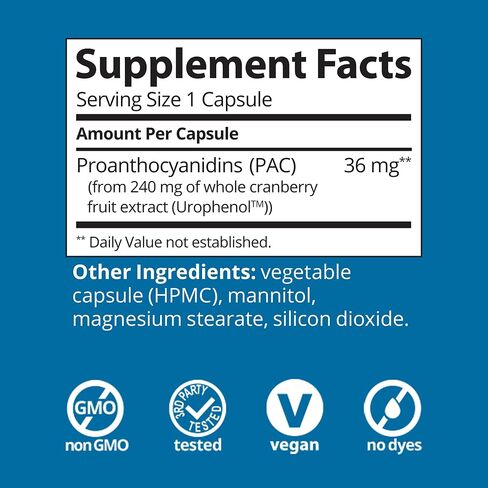 Solv Wellness Urinary Health 36 mg Cranberry PAC – Whole Cranberry Fruit Extract, Daily Urinary Tract Health Support, 30 Capsules in Kuwait