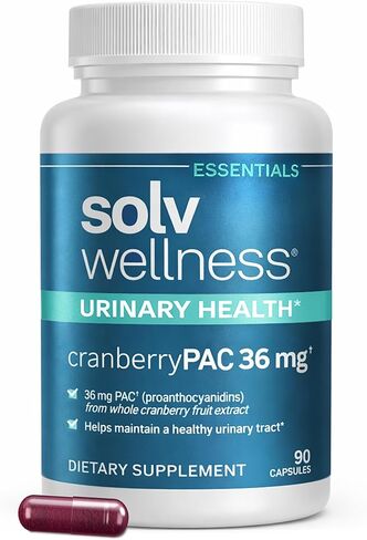 Solv Wellness Urinary Health 36mg Cranberry PAC - مستخلص فاكهة التوت البري الكاملة، دعم يومي لصحة المسالك البولية، 30 كبسولة in Kuwait