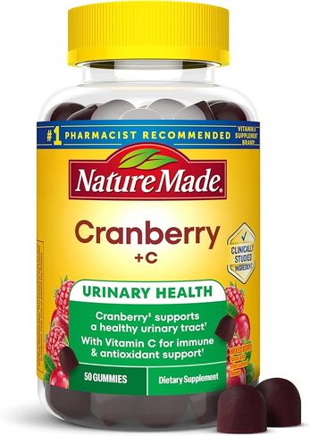 Nature Made Cranberry with Vitamin C Gummies for Adults, Urinary Tract Health for Women and Men, Cranberry Supplement, 50 Gummies, 25 Day Supply in Saudi Arabia
