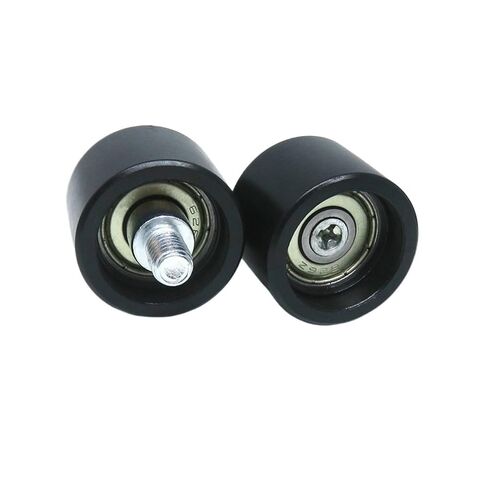 2 Pieces 25mm Diameter POM Bearing Wheel Pulley with M6 Screw BS62625-18C1L8M6 OD Wrapped Nylon External Thread line Roller in Saudi Arabia