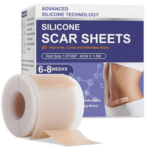 Silicone Scar Sheets, Advanced Medical Silicone Scar Tape(1.6"x 60"Roll-1.5M), Professional Grade Scar Removal Strip for Surgery, Tummy, Mouth, Face, C Section, Burn, Keloid, Acne Scars etc in Saudi Arabia
