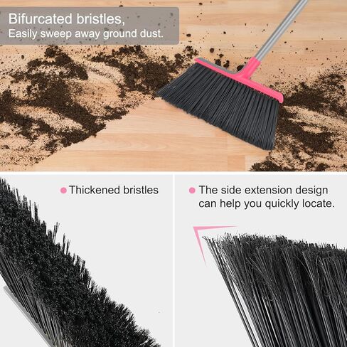 KeFanta Heavy Duty Broom, Outdoor Broom with 54.7" Long Handle, Commercial Brooms for Sweeping Outdoor Concrete Courtyard Garage Patio Indoor Home Floor Kitchen Office Lobby in Saudi Arabia