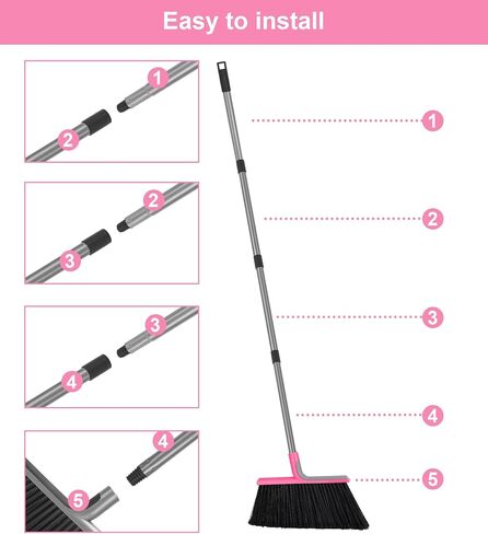 KeFanta Heavy Duty Broom, Outdoor Broom with 54.7" Long Handle, Commercial Brooms for Sweeping Outdoor Concrete Courtyard Garage Patio Indoor Home Floor Kitchen Office Lobby in Saudi Arabia