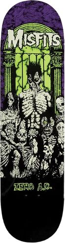 سطح لوح التزلج Zero Skateboard Misfits Fiend Skull Glow - مقاس 8.25 بوصة × 31.9 بوصة مع شريط قبضة لوح التزلج الأسود السحري باللون الأسود الفائق - مجموعة من قطعتين in Kuwait