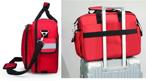 Compact Professional First Aid Kit, Portable Medical Visit Shoulder Bag, Multi-Compartment Supplies Refrigerated Storage(Red) in Saudi Arabia