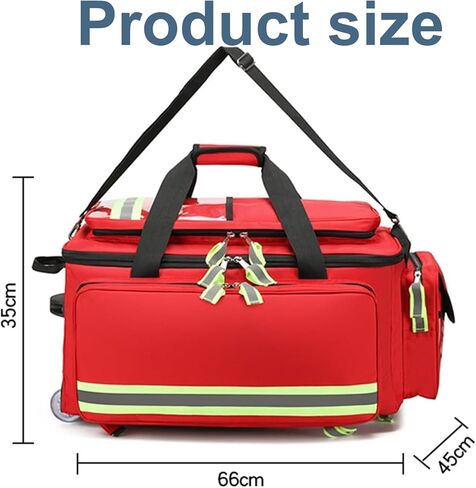 Nurse Rolling Bag Emergency Rescue Kit for Outdoor Hiking, Large Capacity Medical Trolley Bag Empty, with Multiple Pockets and Compartments, for Home Health Nurses, Doctors, EMT, EMS in Kuwait