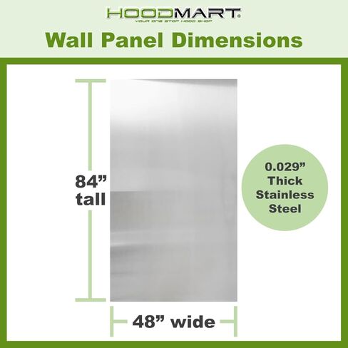HOODMART 48" x 84" Metal Wall Panels, Set of 5 - High Quality Stainless Steel Sheet with Seams & End Caps, Back Splash Guard for Food Trucks, Restaurants, and Trailers in Saudi Arabia
